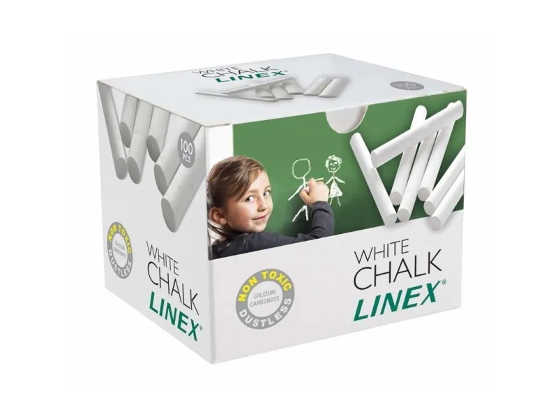 Kridt Linex rund hvid - (æske á 100 stk.)
