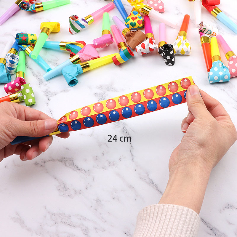 (100er Set) Party Tröten Geburtstags Luftrüssel Fotorequisiten Accessoires Trompete - Bunt