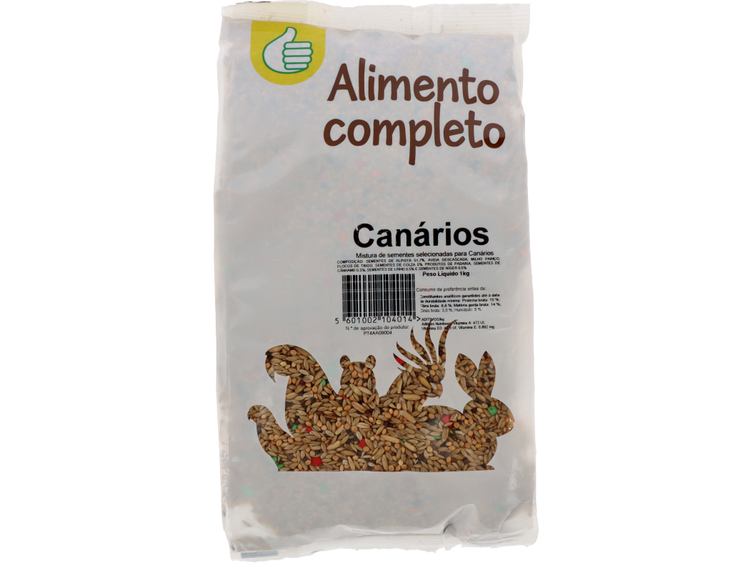COMIDA PARA CANÁRIOS POLEGAR MISTURA DE SEMENTES 1KG