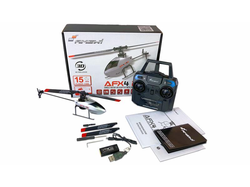 Amewi Helikopter AFX4 R3D, 4-Kanal RTF Kleiner Singlerotor RC Heli