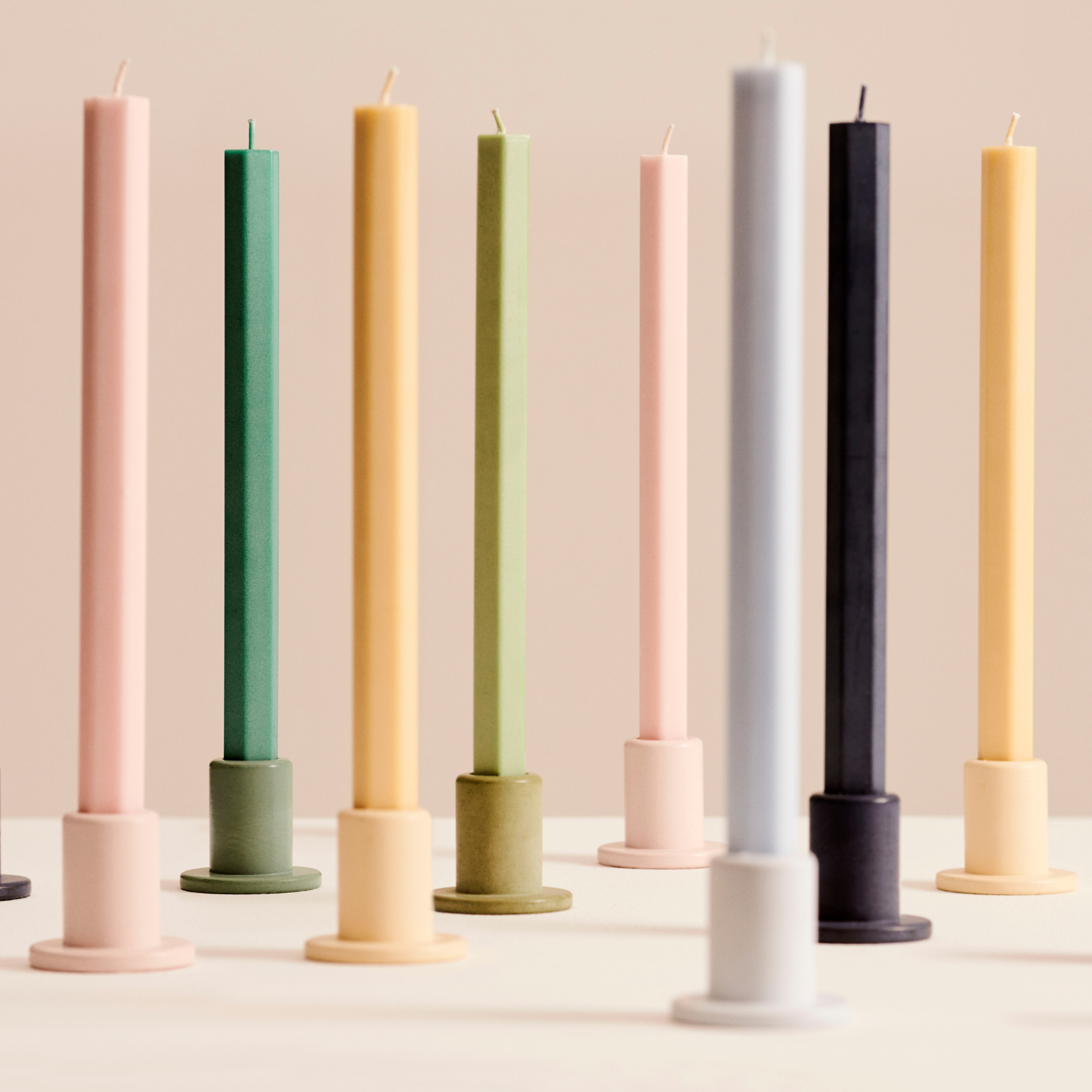 Kaars Square pastel - set van 4
