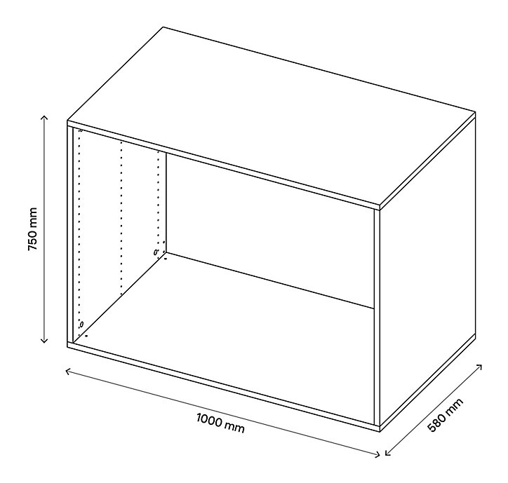 Caisson blanc GoodHome Atomia H. 75 x L. 100 x P. 58 cm