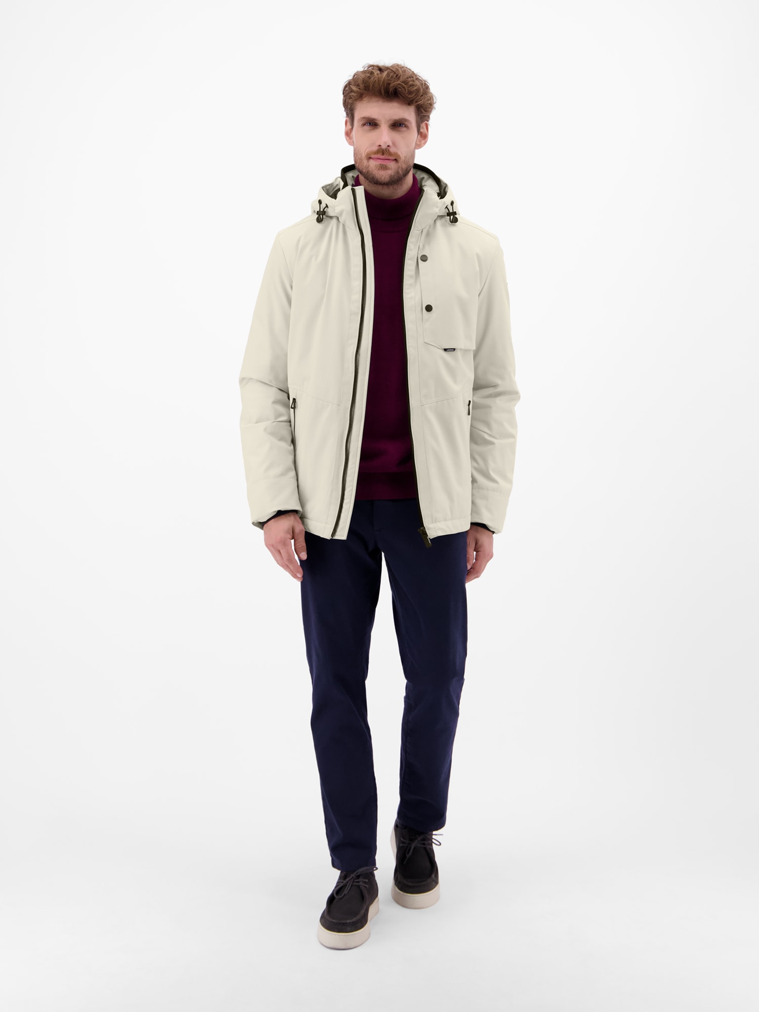 LERROS Outdoorjacke »LERROS Herren Blouson in Stukturoptik« mit Kapuze Wasser- und windabweisend