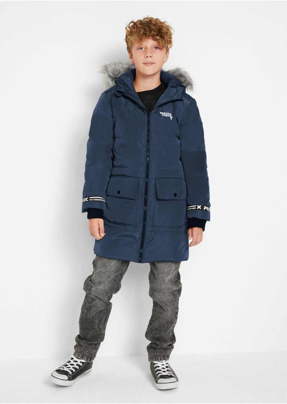 Parka hiver garçon avec col en synthétique amovible