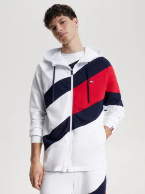 Moletom com capuz e zíper Sport TH Cool com blocos de cores
