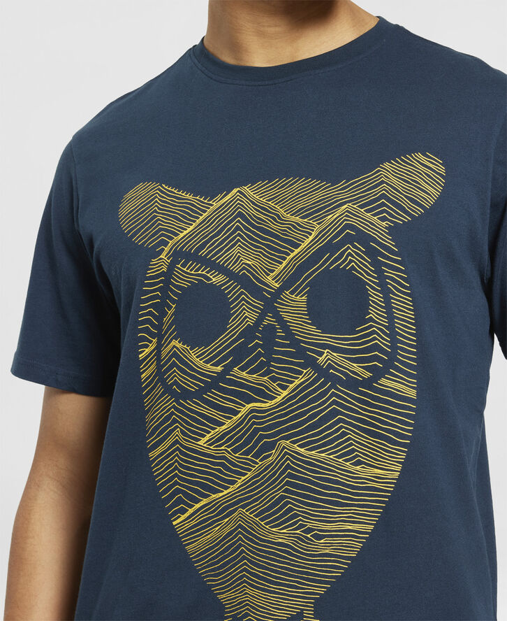 Knowledge Cotton Apparel Regular fit mountain t-shirt - Regenerative Organic Certifie Blå
