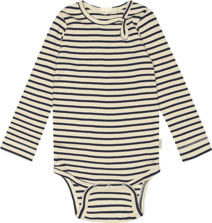 PETIT PIAO Body L/S Modal Striped Indigo plum/dark