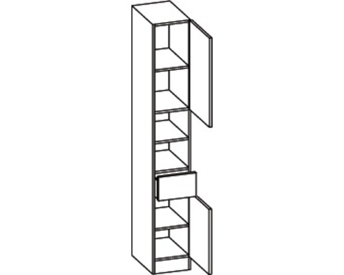 Pelipal Trier hoge kast, 30 cm breed, wit, gedemonteerd, 335.013029