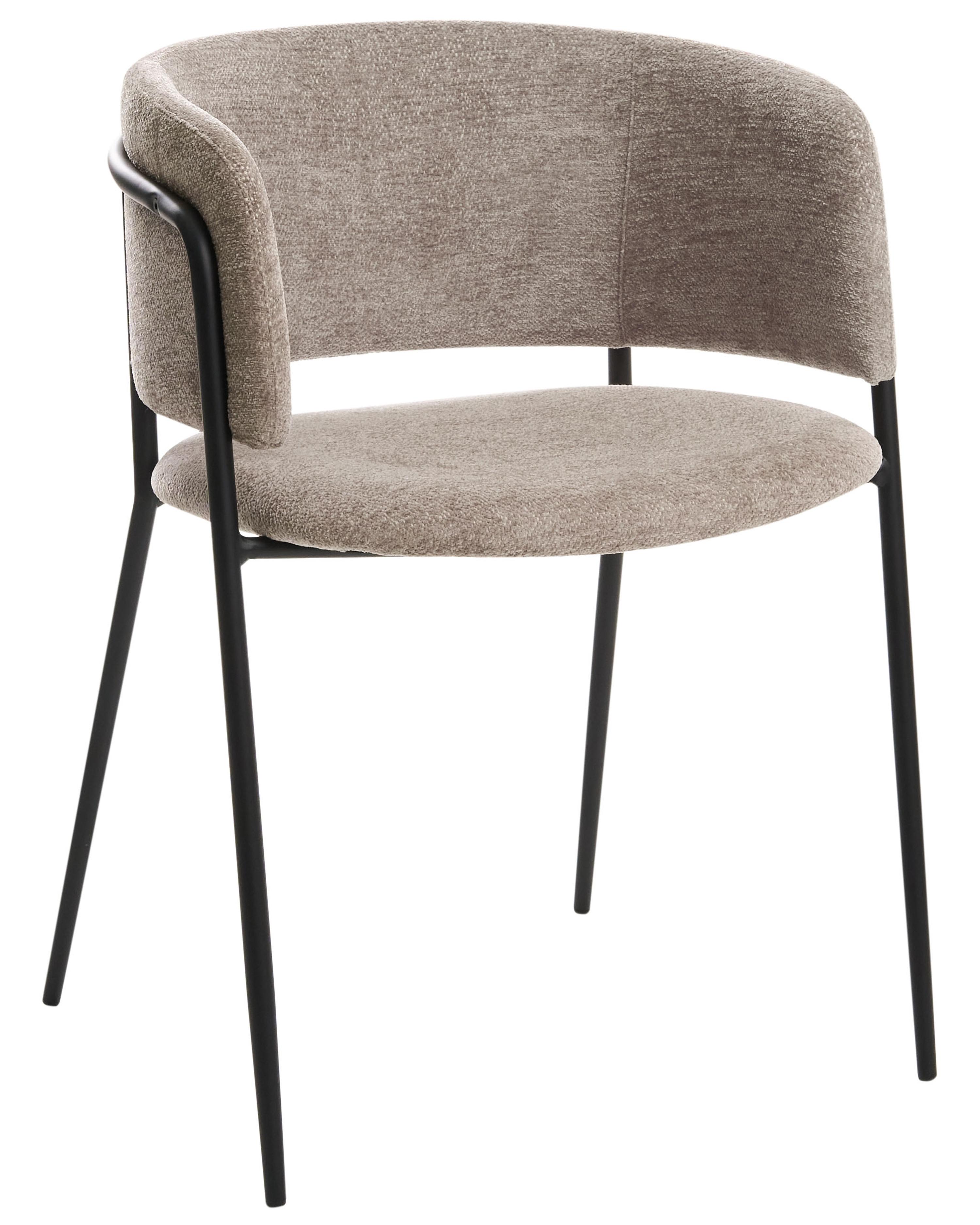 Set van 2 eetkamerstoelen SPRINGER Chenille Taupe