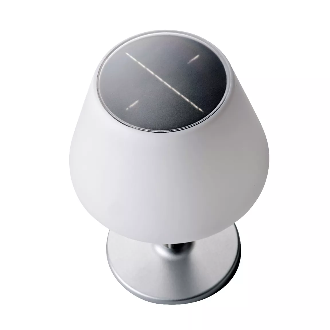 Lampe de table solaire 10LED (H28 cm) Calipso Blanc et argent