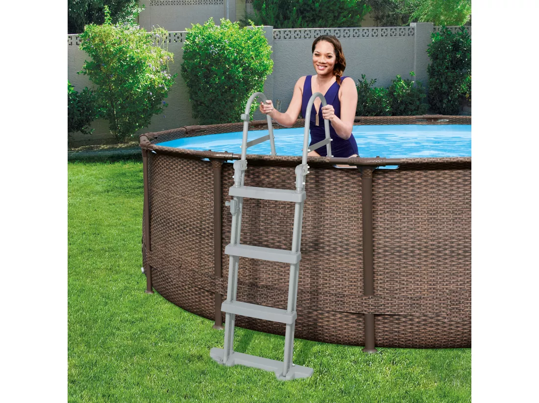 Piscine Hors-Sol Tubulaire Bestway Steel Pro Max Design Rotin 366x100 cm Filtre à Cartouche de 2.006 litres/heure