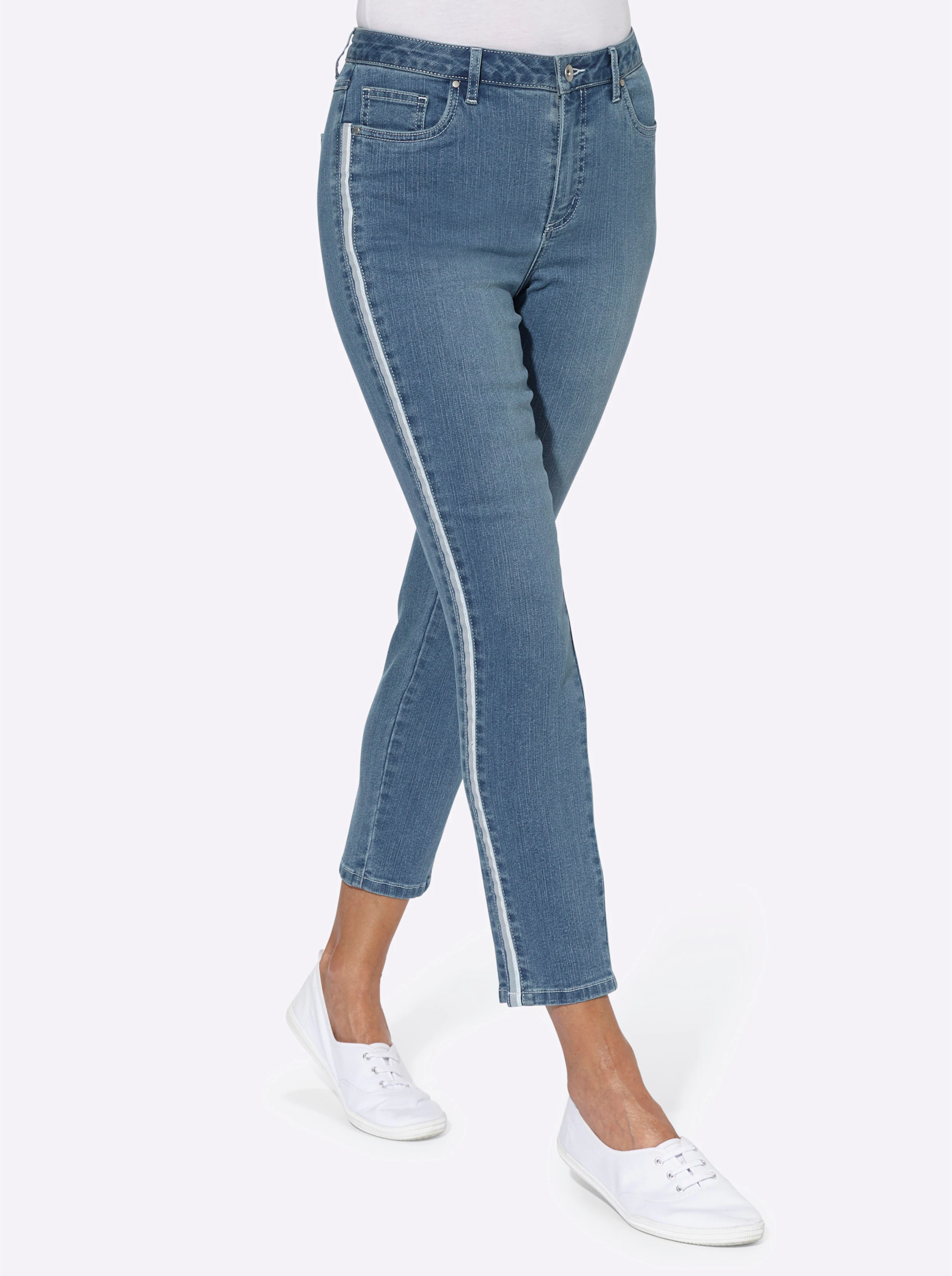 7/8-Jeans in blue-bleached