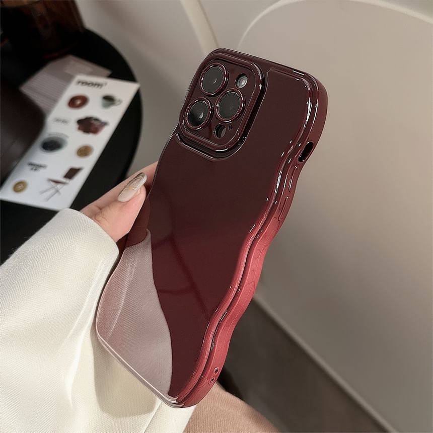 Mobby - Golvend effen telefoonhoesje - iPhone 15 Pro Max / 15 Pro / 15 Plus / 15 / 14 Pro Max / 14 Pro / 14 Plus / 14 / 13 Pro Max / 13 Pro / 13 / 13 mini / 12 Pro Max / 12 Pro / 12 / 12 mini / 11 Pro Max / 11 Pro / 11