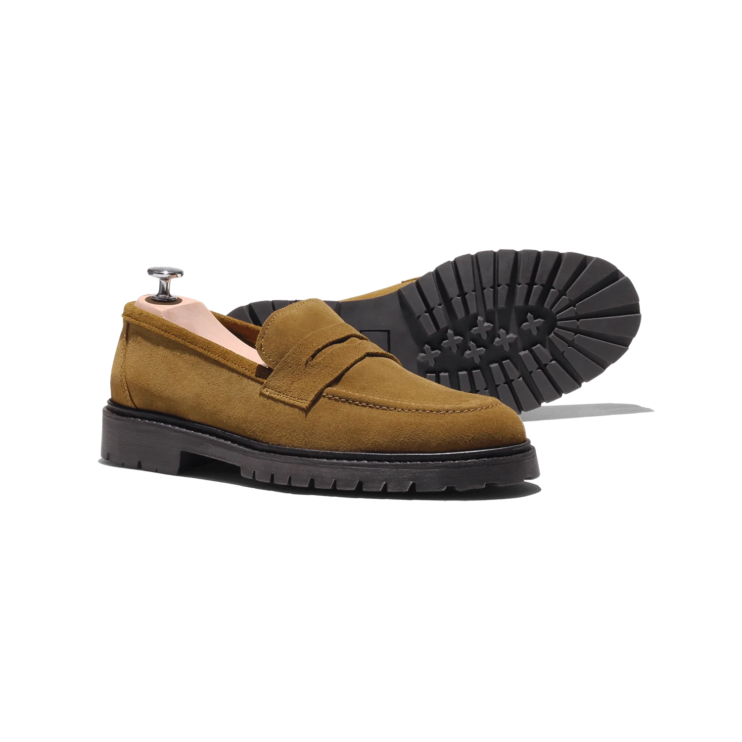 Mika-Mocassin en veau velours cognac