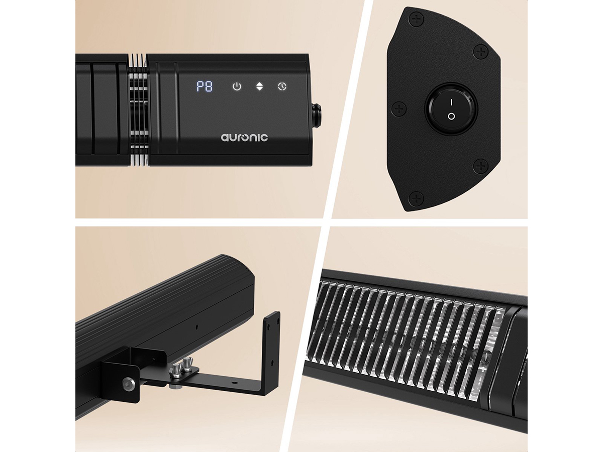Auronic 2500 watt infrarood terrasverwarmer - Black