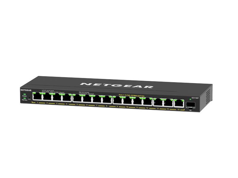 Netgear PoE  Switch GS316EP-100PES 16 Port Unmanaged 16 Port PoE  Switch