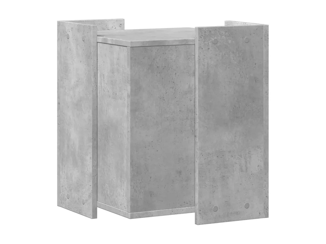 Meuble de bac à litière pour chat gris béton bois d'ingénierie