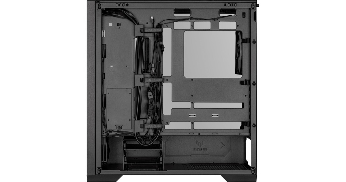 ASUSTUF Gaming GT302 ARGB midi tower behuizing  (Zwart | 2x USB-A | 1x USB-C | RGB | Tempered Glass)