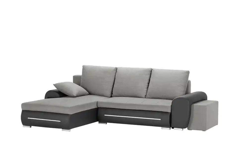 Ecksofa Emma links Schwarz, Hellgrau