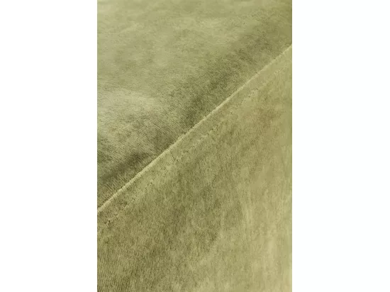 Tabouret tapissé en tissu velours vert avec base dorée