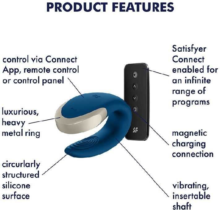 Double Love Luxury Partner Vibrator - Blue