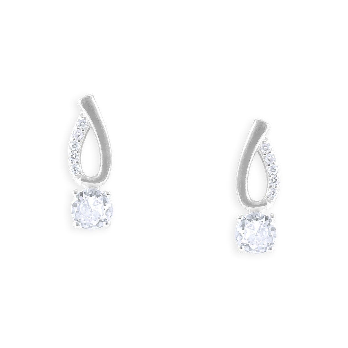 Boucles d'oreilles en argent 925 rhodié avec oxydes de zirconium