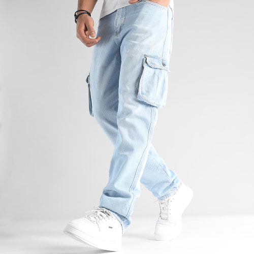 Jean Relaxed Fit Avec Poches Cargo 2787 Bleu Denim Wash