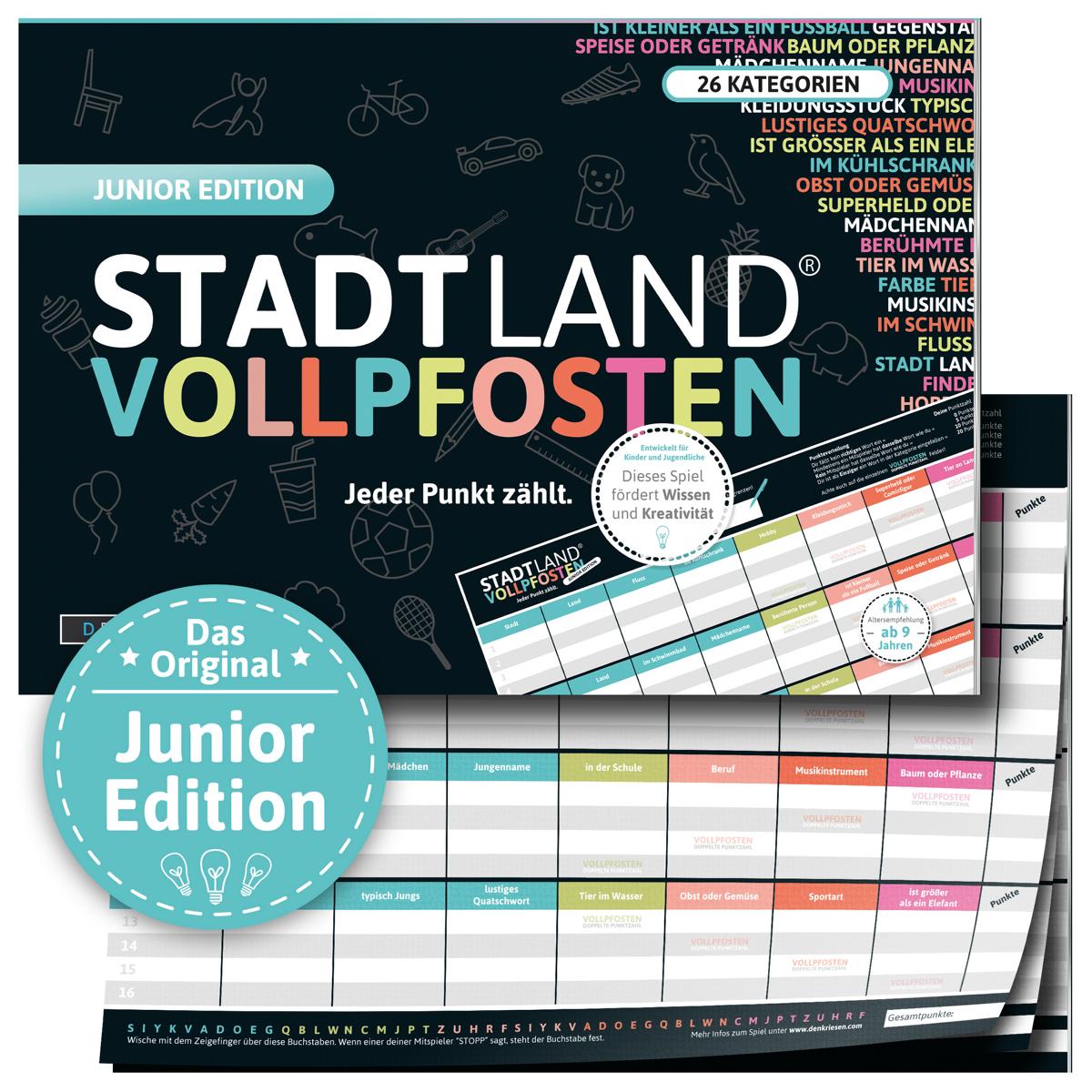 Denkriesen Spielware STADT LAND VOLLPFOSTEN® - Junior Edition