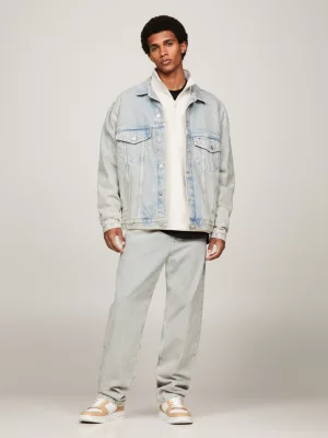 Calça jeans folgada estilo skatista com estampa de mármore
