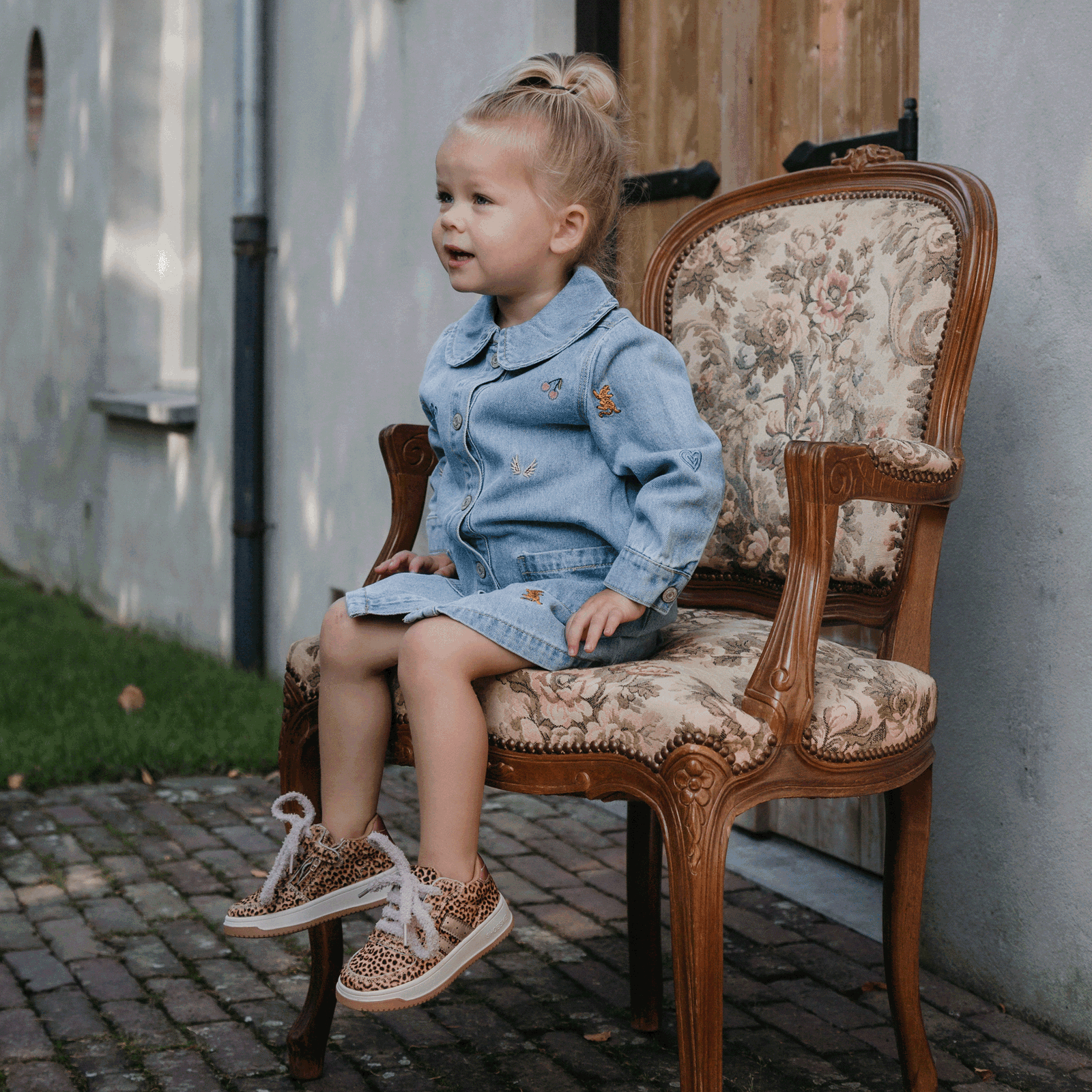 Shoesme panterprint sneaker met ritssluiting Microfiber leer, Ponyhair | Sa
