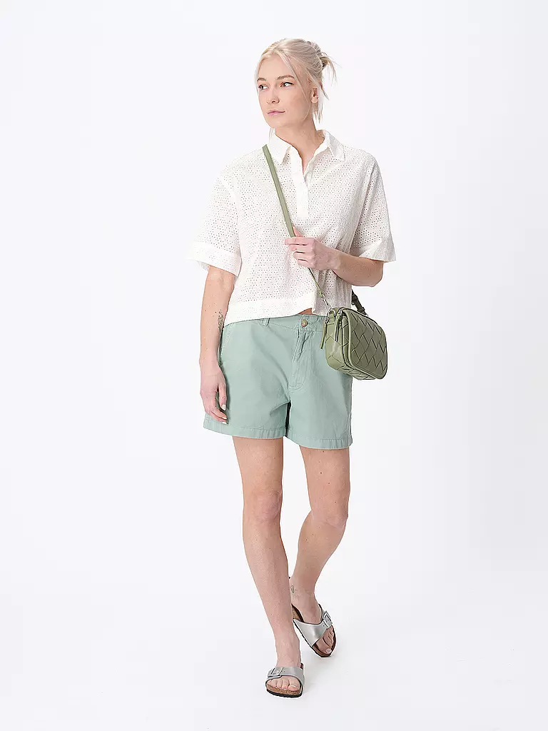 LES VISIONNAIRES Ledertasche - Mini Bag EMILY WEAVE grün