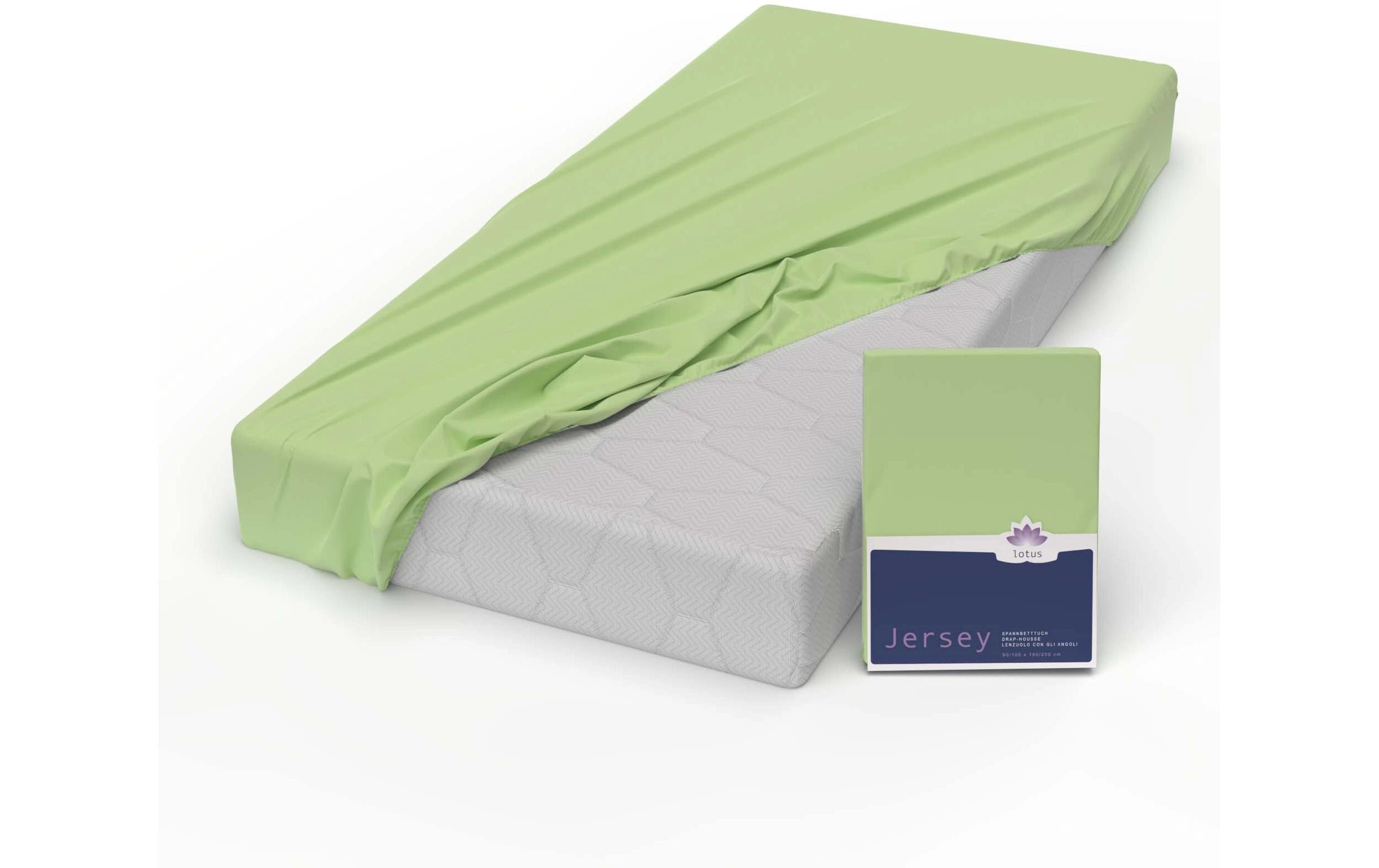 Fixleintuch Jersey Comfort 180 x 200 cm, ApfelgrünJersey Spannbetttuch aus 100% Baumwolle