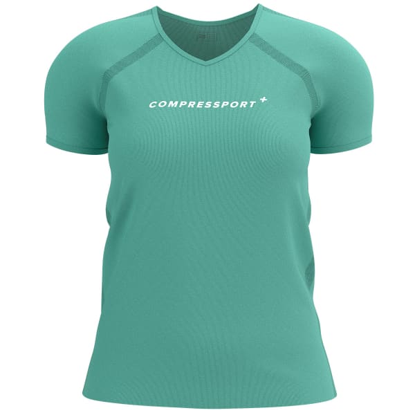 T-shirt running COMPRESSPORT TRAINING SS LOGO TSHIRT W EGGSHELL BLUE