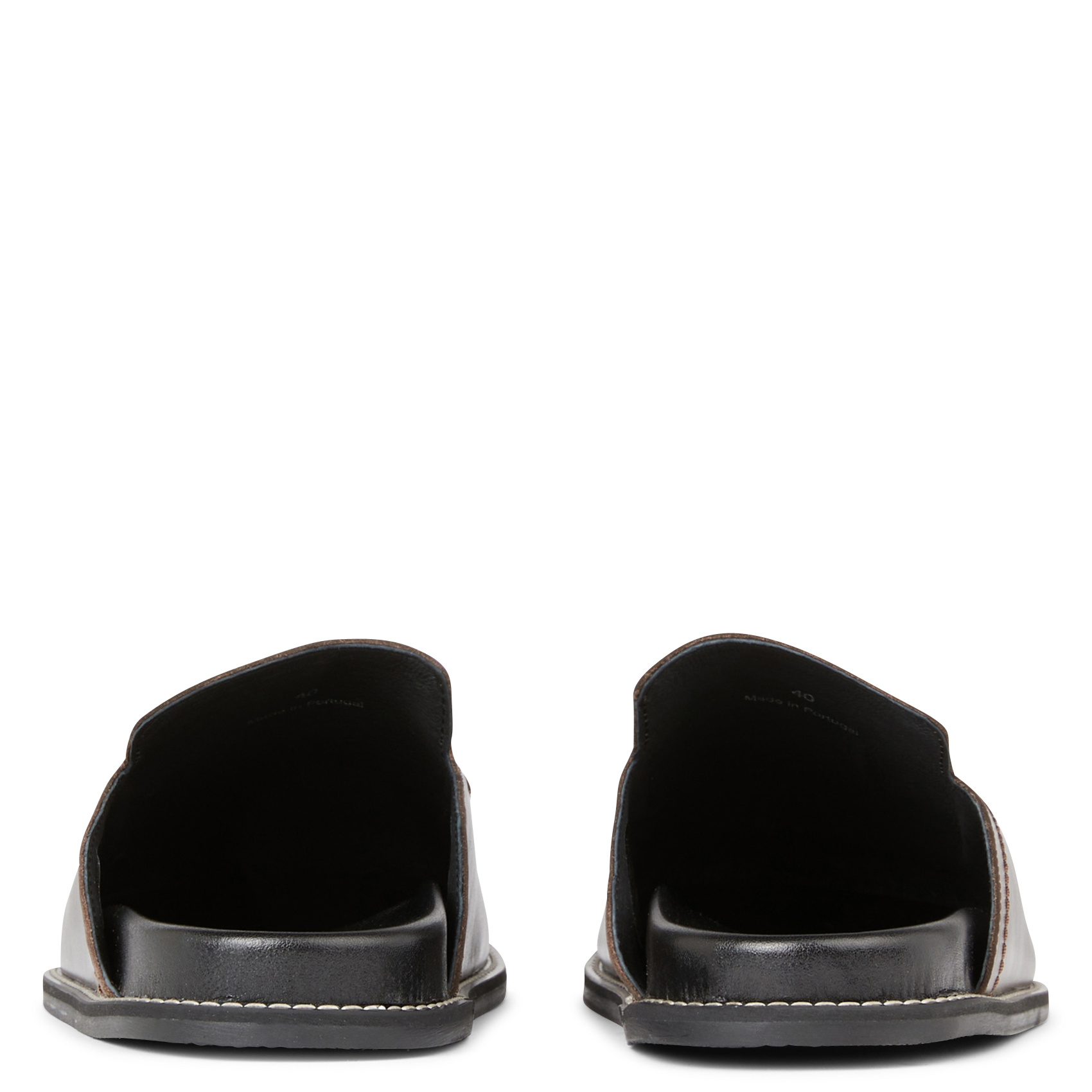 FERGUS - Sabots plats en cuir| Marron