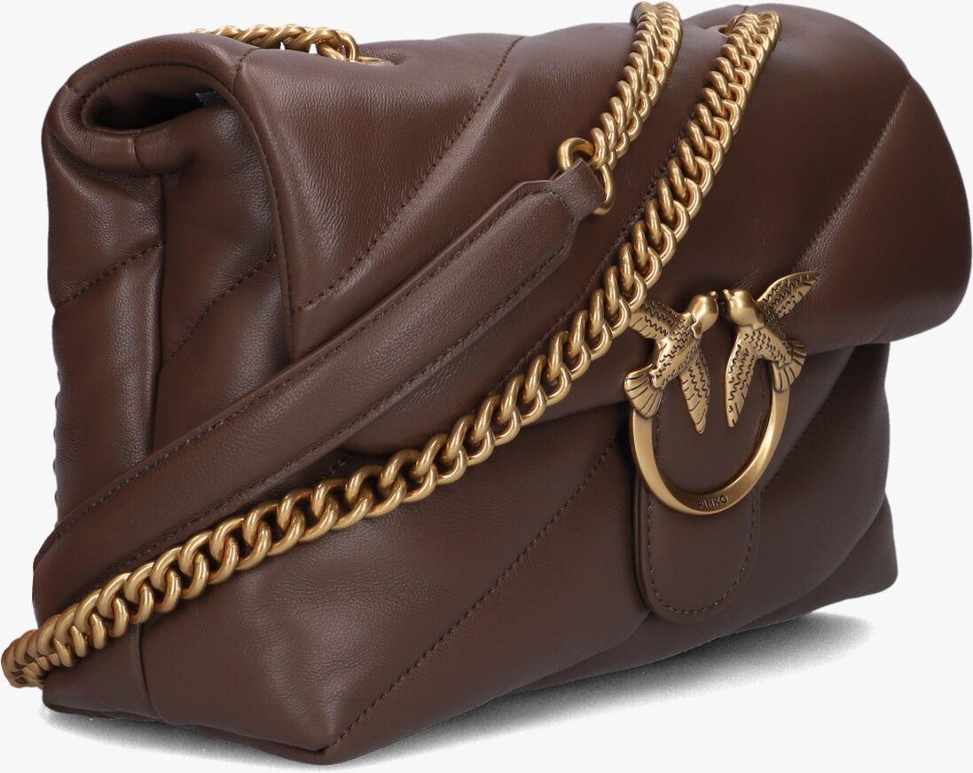 bruine pinko schoudertas love puff classic