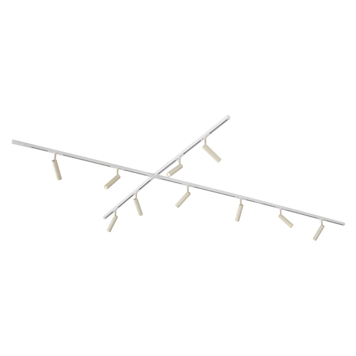 Modern railsysteem met 10 spots beige met wit 1-fase - Slimline Uzzy