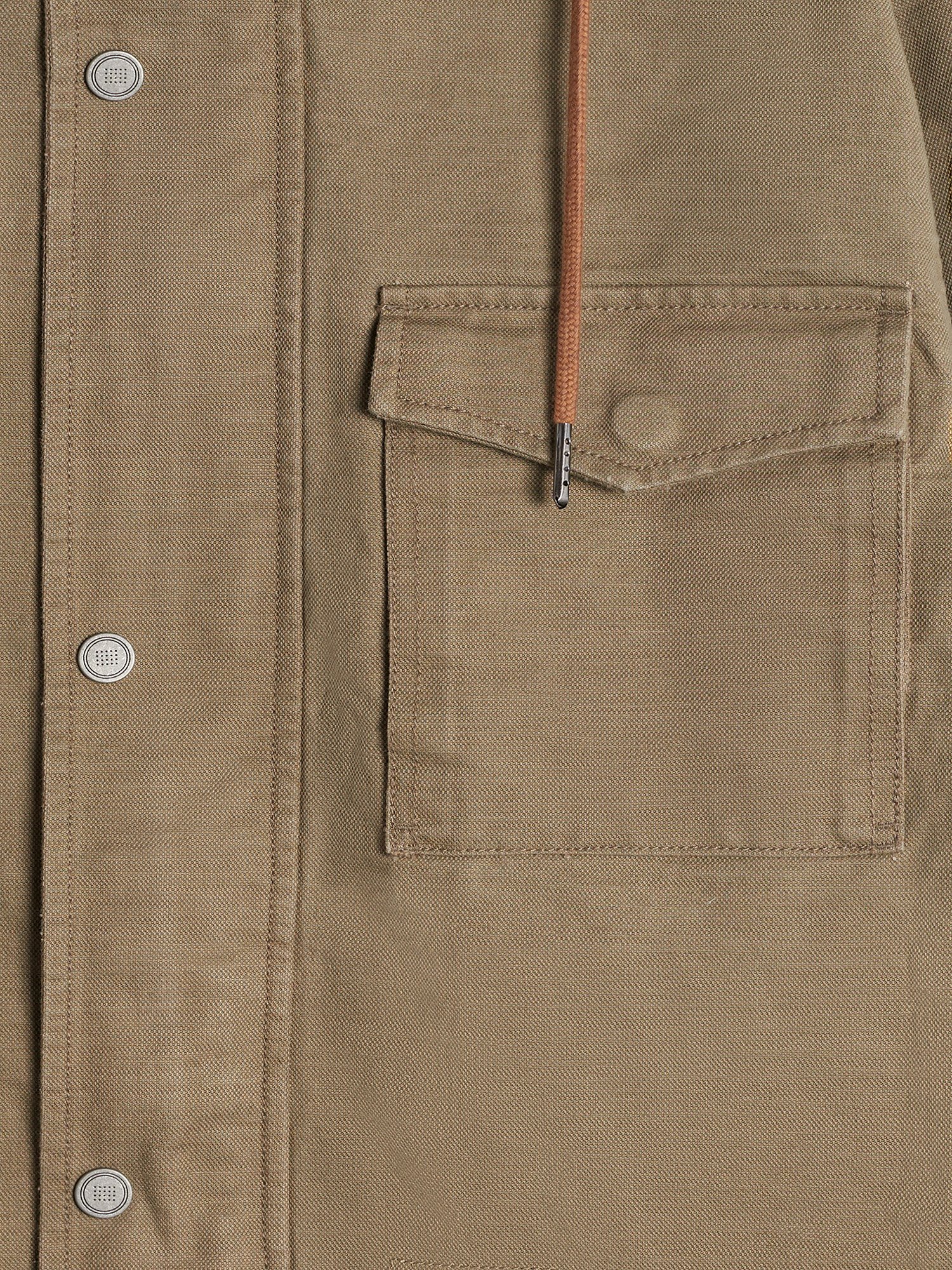 Veste Saharienne Homme A Capuche Kaki