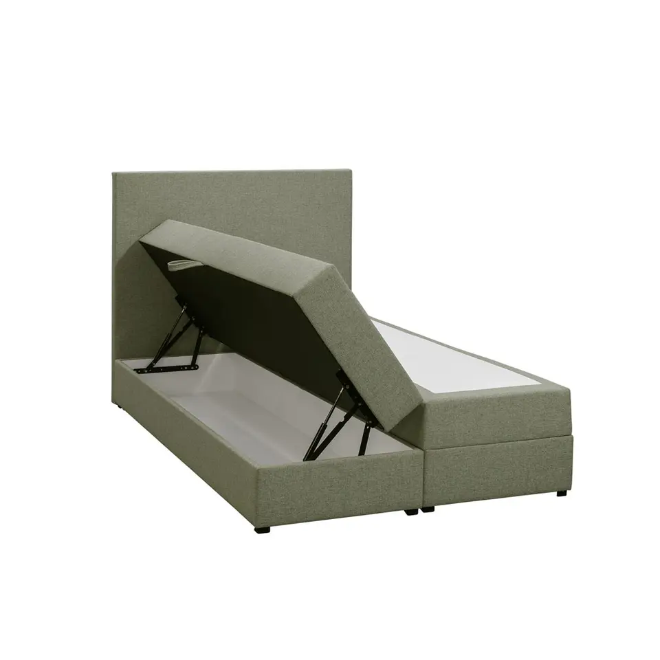 Boxspring met opbergruimte Liv egaal - groen - 120x200 cm