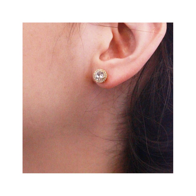 Boucles d'oreilles Sophia - Doré et Cristal