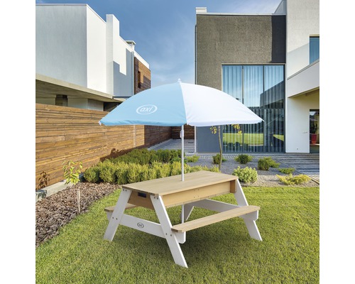 Kinderpicknicktafel Nick, hout, bruin en wit