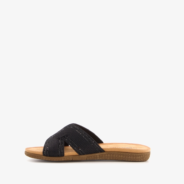 Blue Box dames slippers zwart met glitters