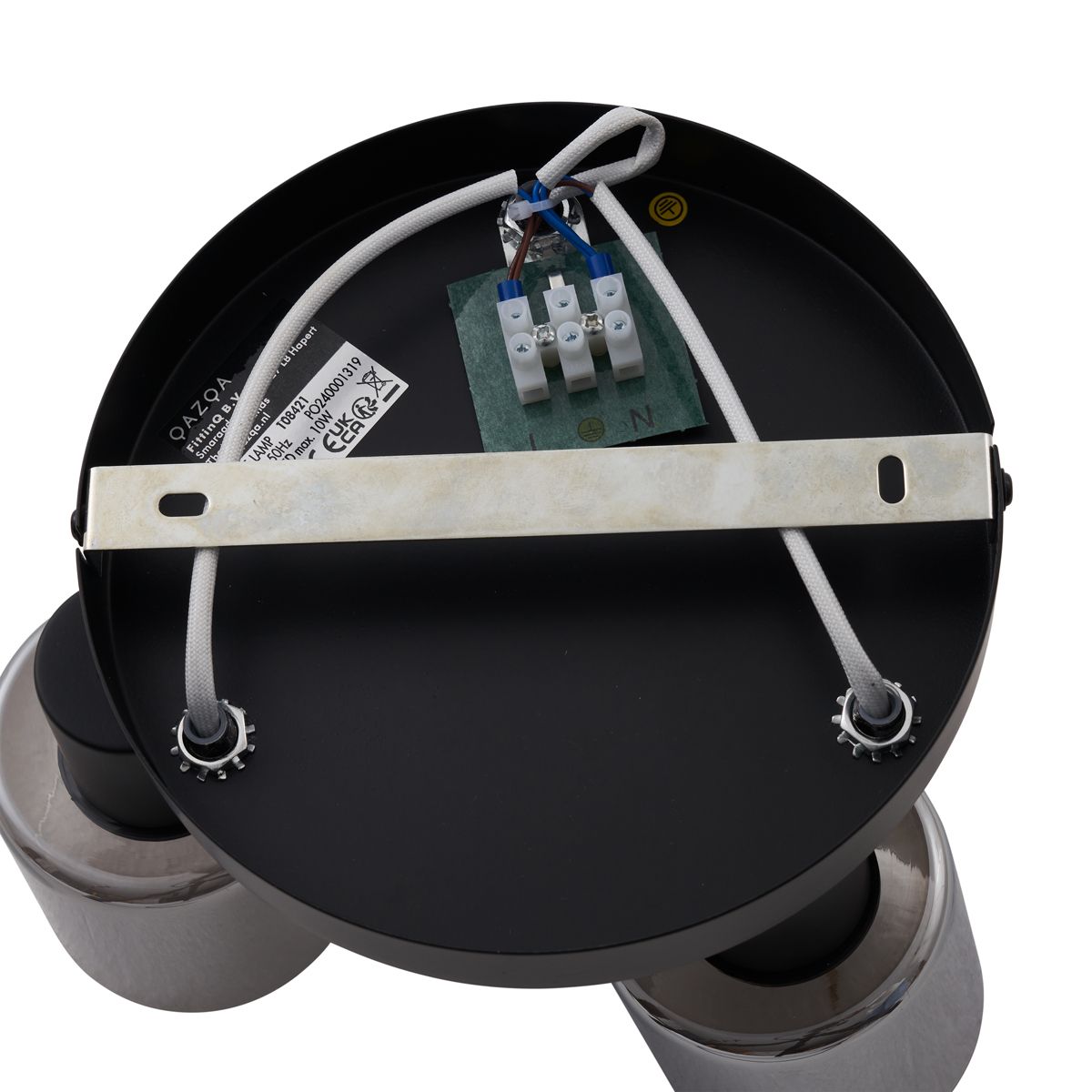 Moderne plafondlamp zwart met smoke glas rond 3-lichts - Cilin