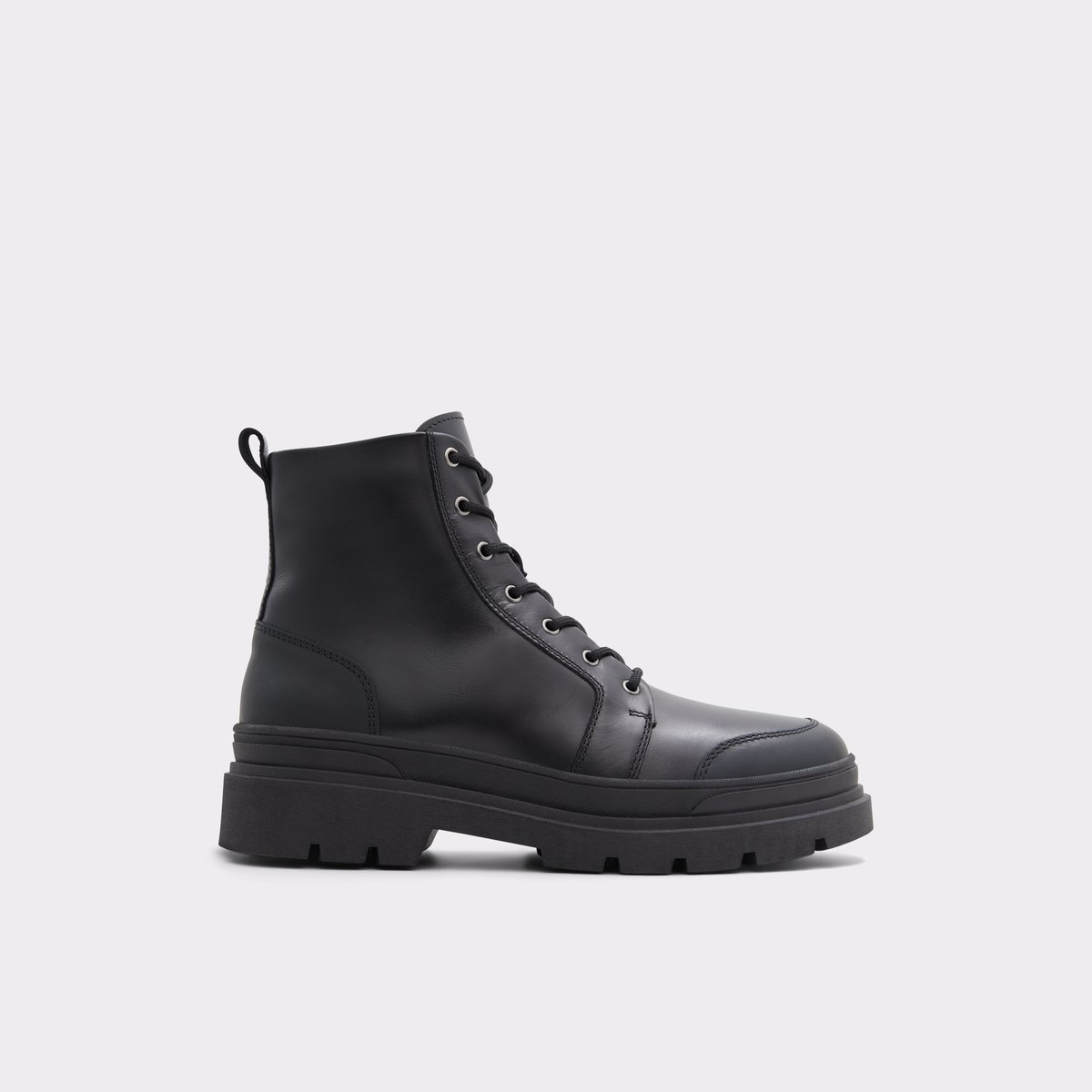 Hairath Black Leather Smooth Men Lace-up boots