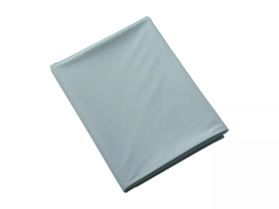 Drap plat coton percale Bleu 270x310 - SOMEO - MORPHEE