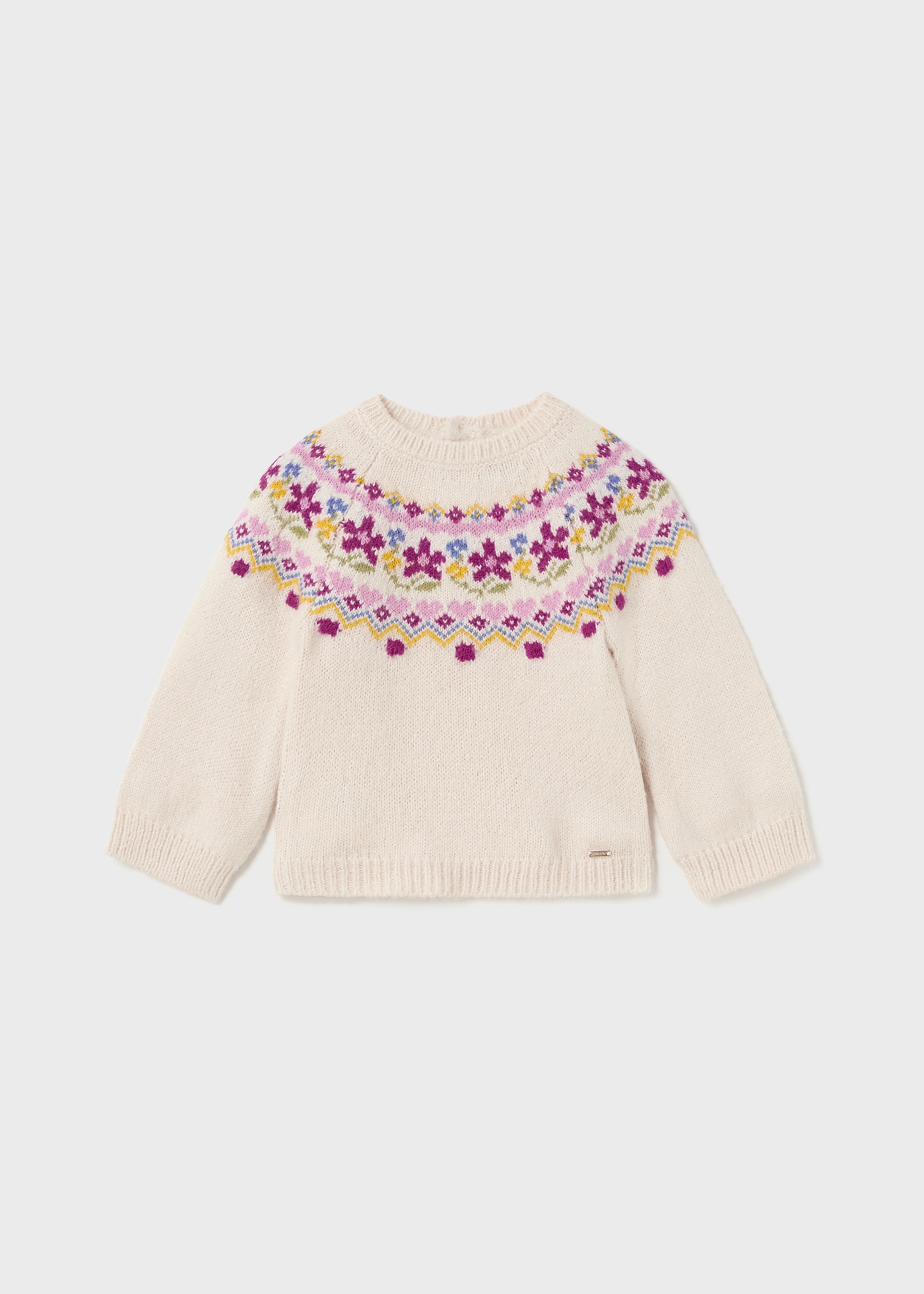 Malha para bebê com borda jacquard