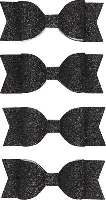 Sløjfer Til Dekoration - Sort Glitter - Str. 31X85 MM - 4 Stk