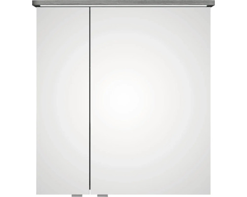 Pelipal Sunline 105 badkamermeubelset (B x H x D 69 x 200 x 48,5 cm), grafiet getextureerde fronten, met keramische wastafel, badmeubel en spiegelkast met LED-verlichting
