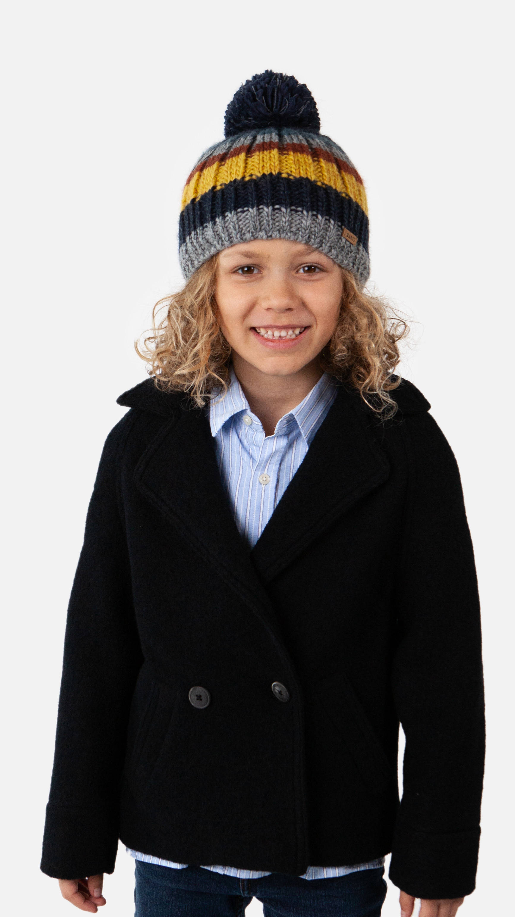 Barts muts grijs/geel/donkerblauw