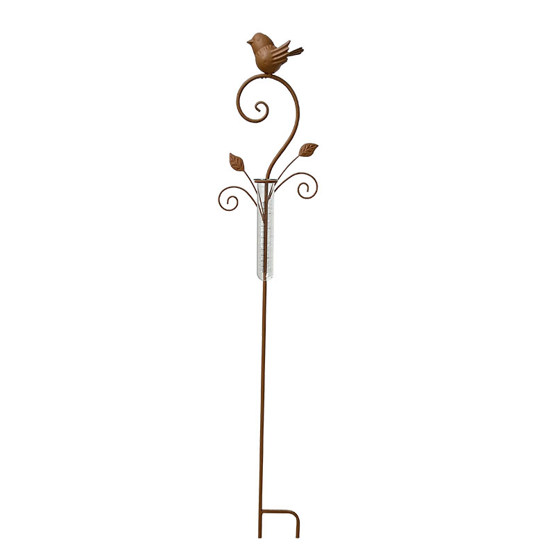 Pluviomètre oiseau fer 16x7x101cm