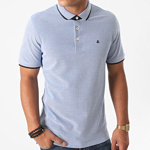Polo Manches Courtes Paulos Bleu Clair Chiné